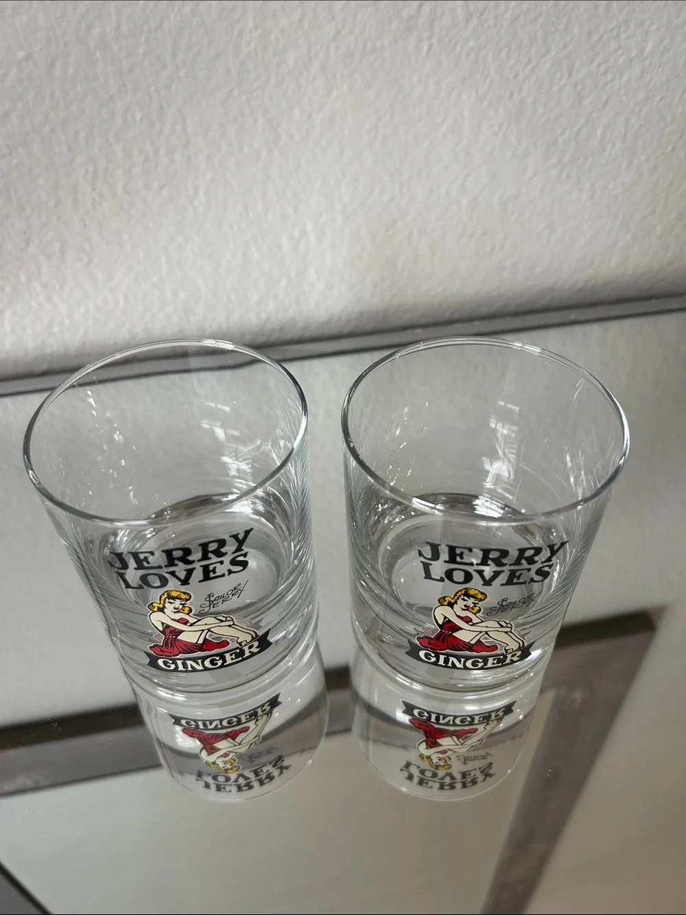 Sailor Jerry “Jerry Loves Ginger” glasses - Set of 2, NEW